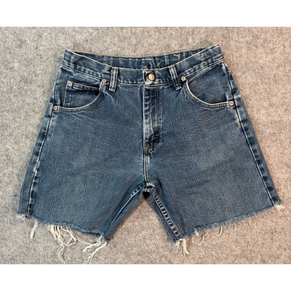 Wrangler Boys Denim Cutoff Shorts Blue Mid Wash Husky Size 12 955HUDR‎